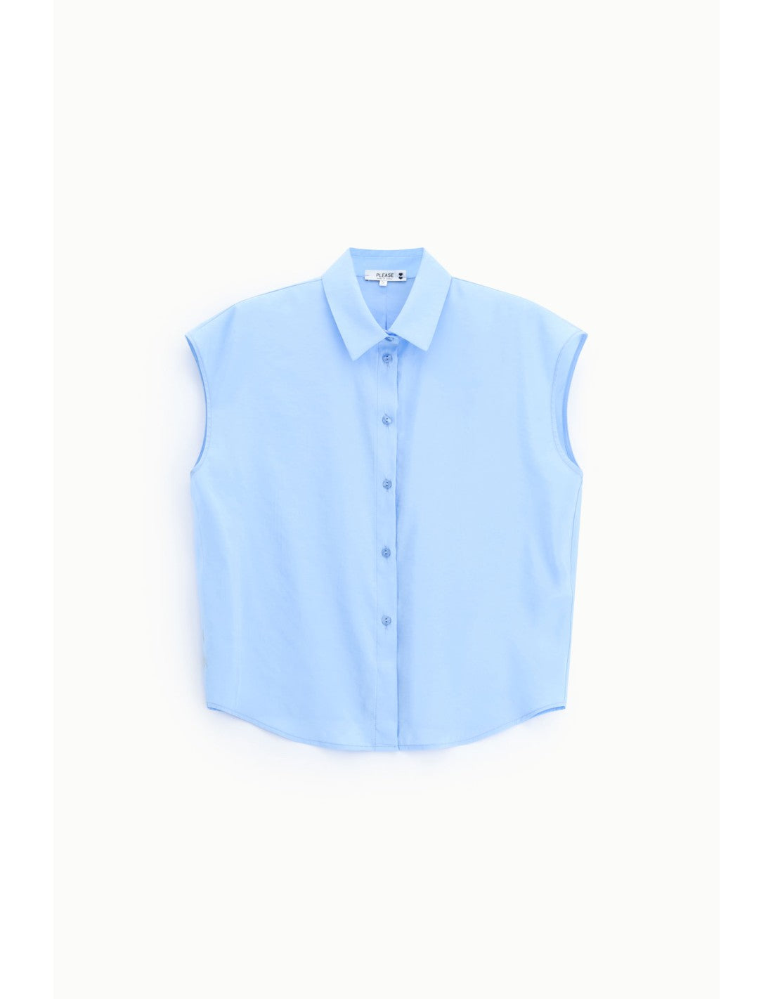 Chemise sans manches col classique Bleu azur Please