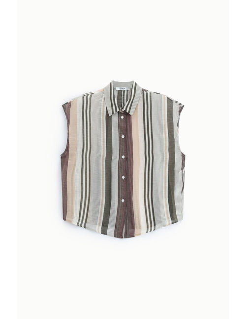 Chemise sans manches rayures verticales Multicolore Please