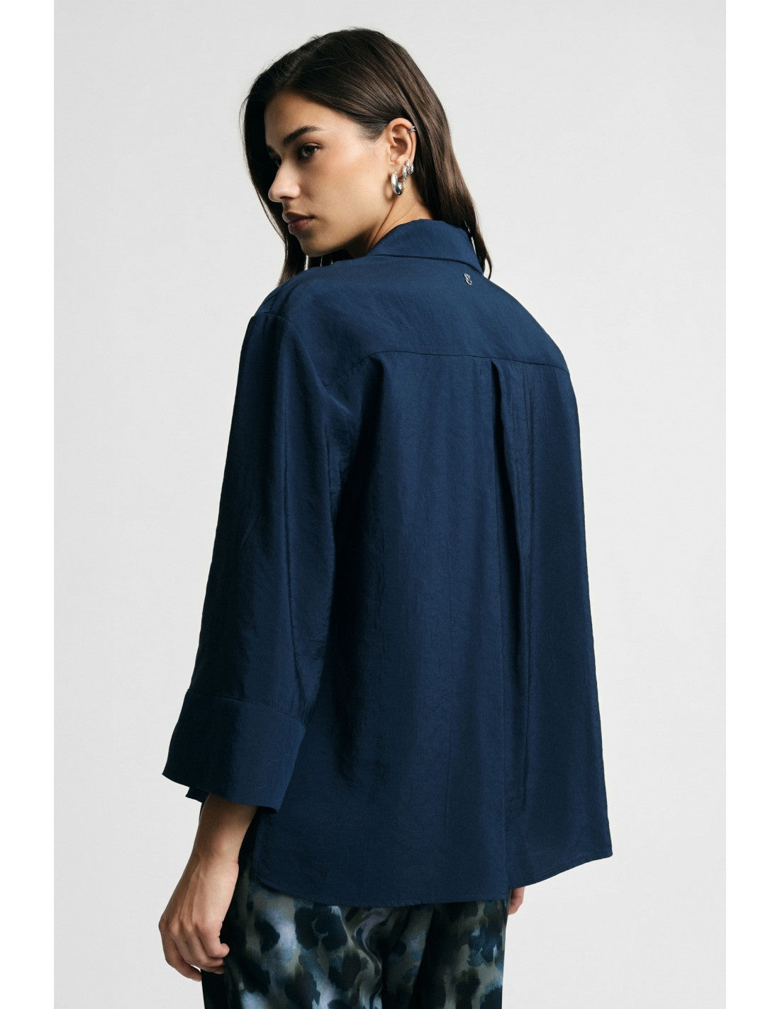 Chemisier ample manches kimono Bleu marine Please