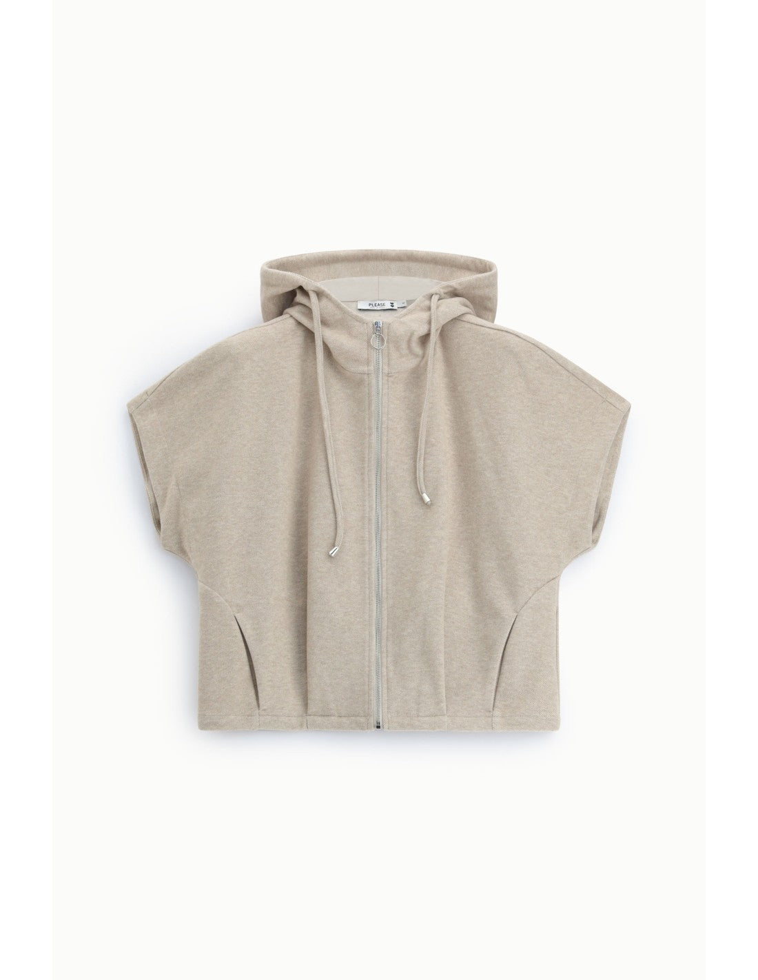 Gilet à capuche sans manches Beige Please