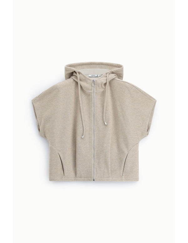 Gilet à capuche sans manches Beige Please