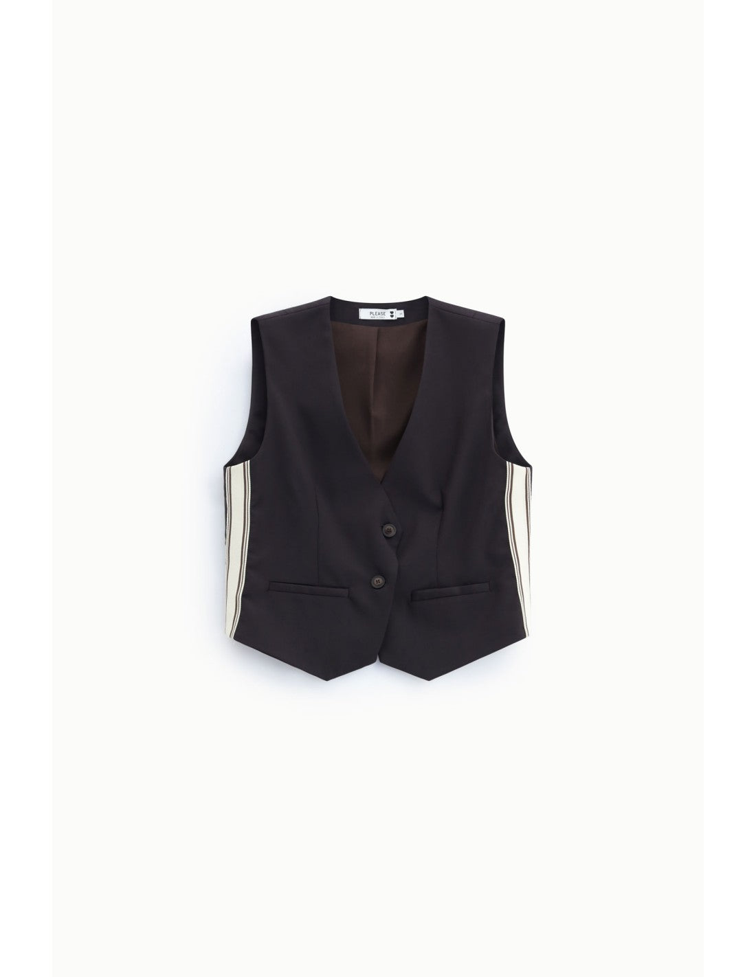 Gilet de tailleur bandes latérales Marron Please