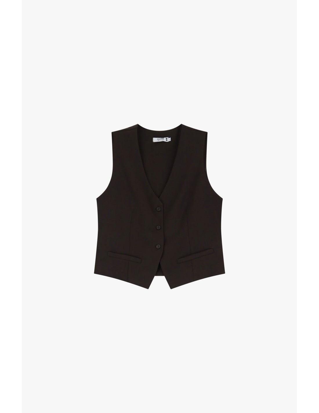 Gilet de tailleur en crêpe fluide Chocolat Please