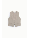 Gilet de tailleur en crêpe fluide Taupe Please