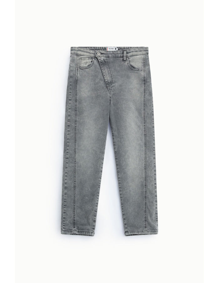 Jean baggy délavage gris Noir denim Please