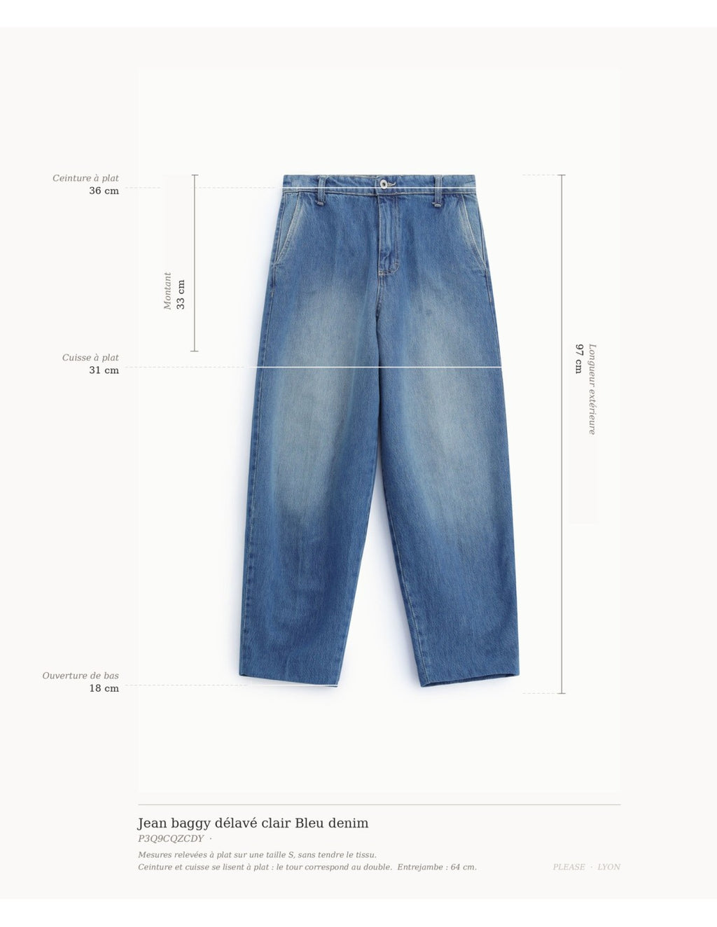 Jean baggy délavé clair Bleu denim Please