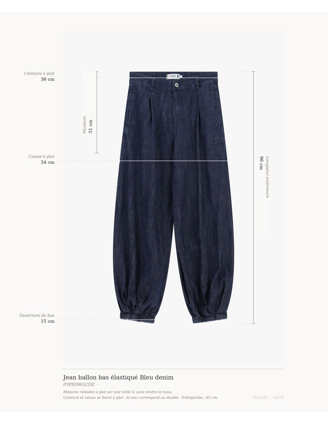 Jean ballon bas élastiqué Bleu denim Please