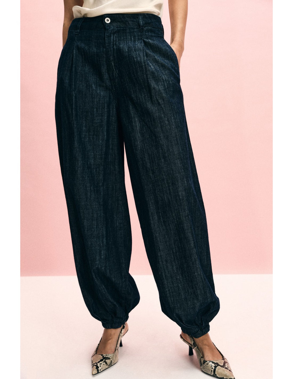 Jean ballon bas élastiqué Bleu denim Please