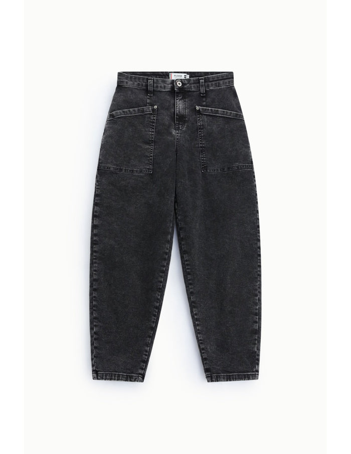 Jean ballon délavé Noir denim Please