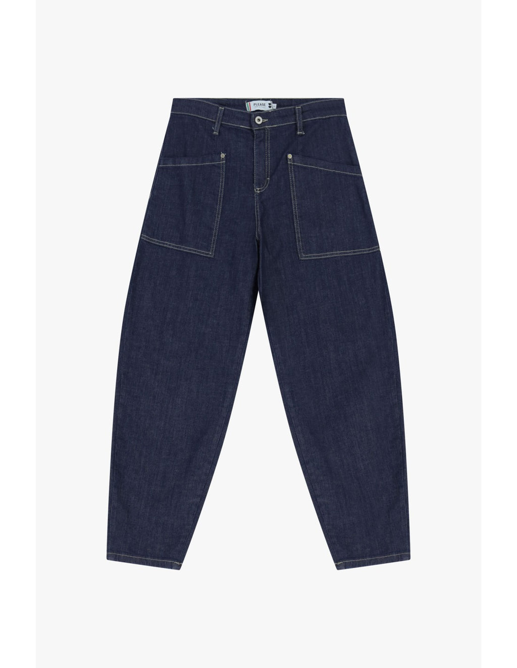 Jean ballon grandes poches plaquées Bleu denim Please