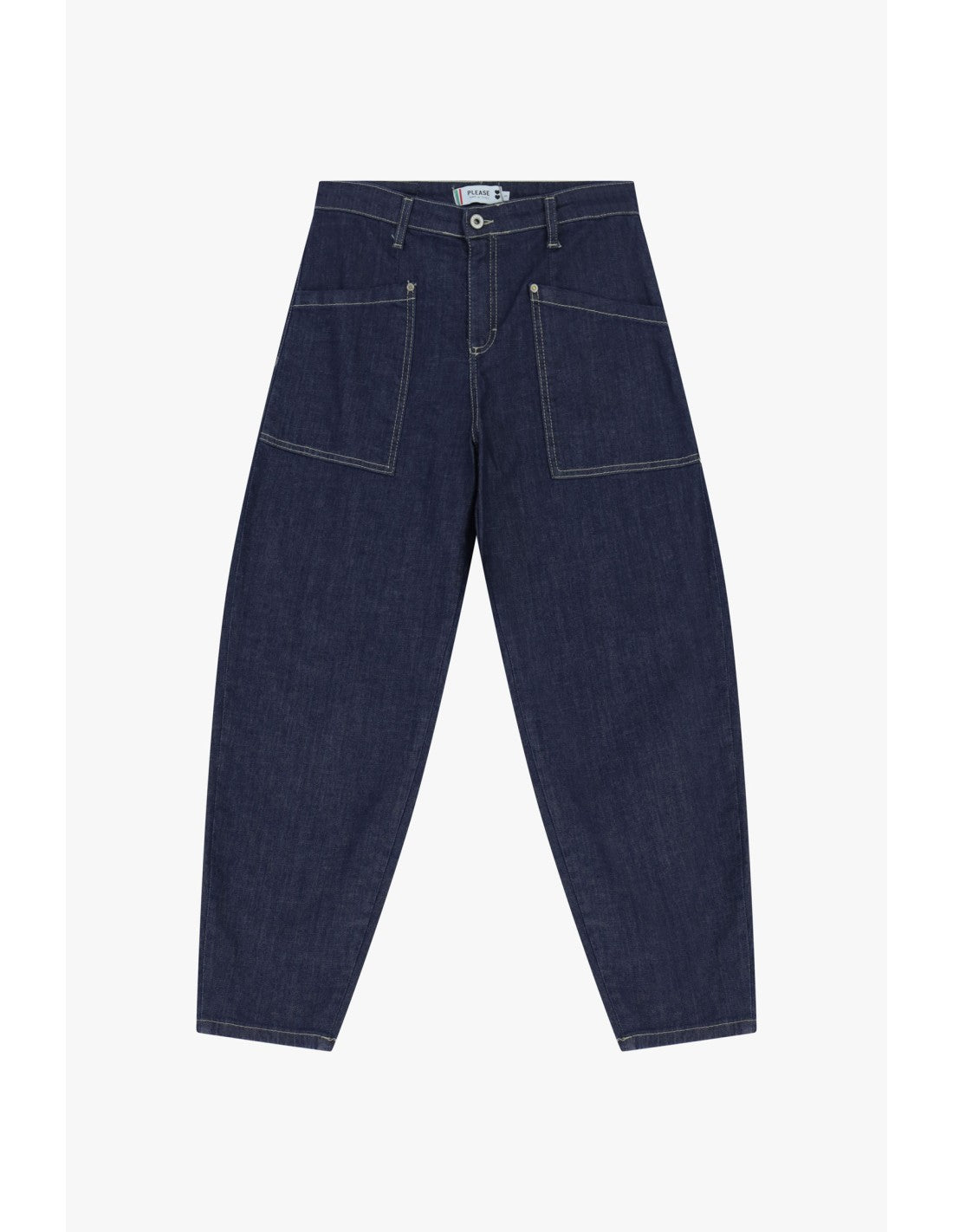 Jean ballon grandes poches plaquées Bleu denim Please