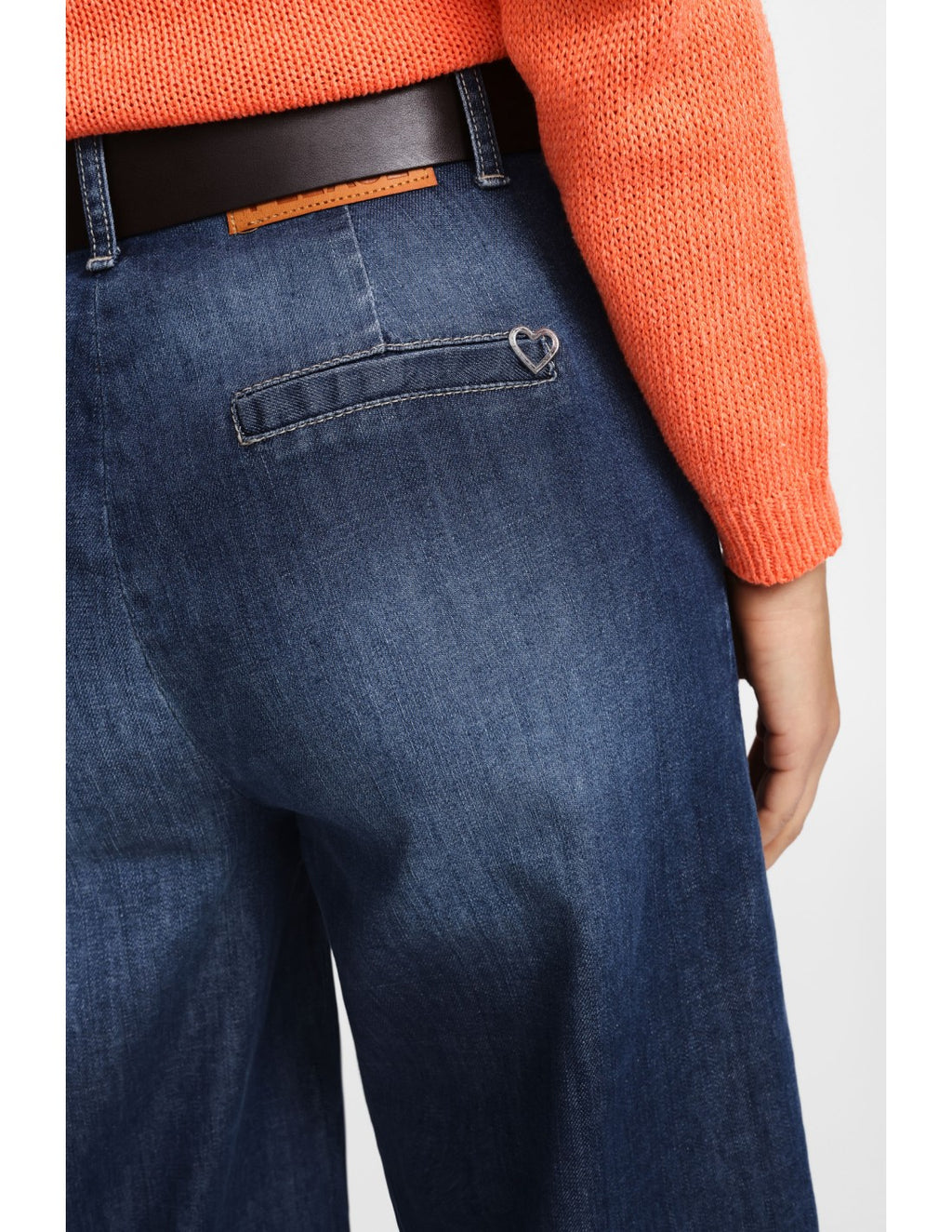 Jean cropped à jambe large avec ceinture - Please