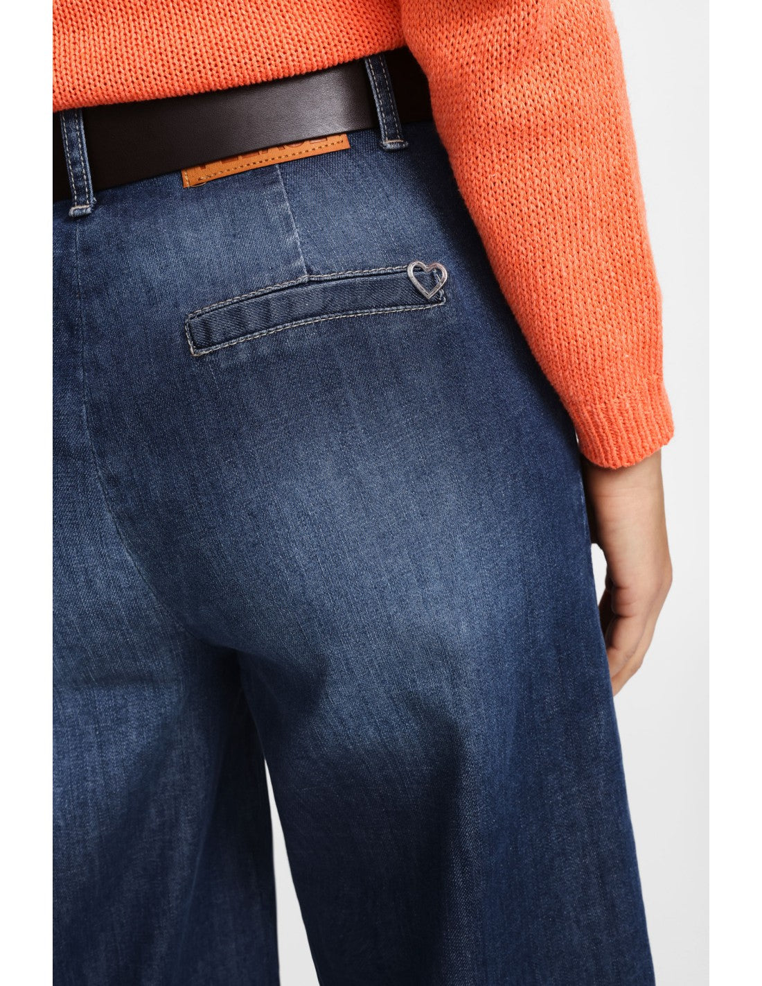 Jean cropped à jambe large avec ceinture - Please