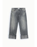 Jean droit délavage gris à revers Noir denim Please