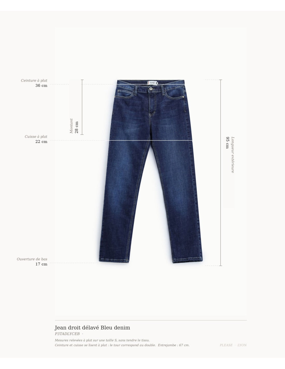 Jean droit délavé Bleu denim Please