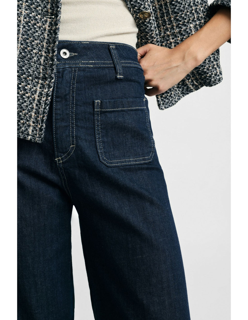 Jean évasé taille haute à poches plaquées - Please