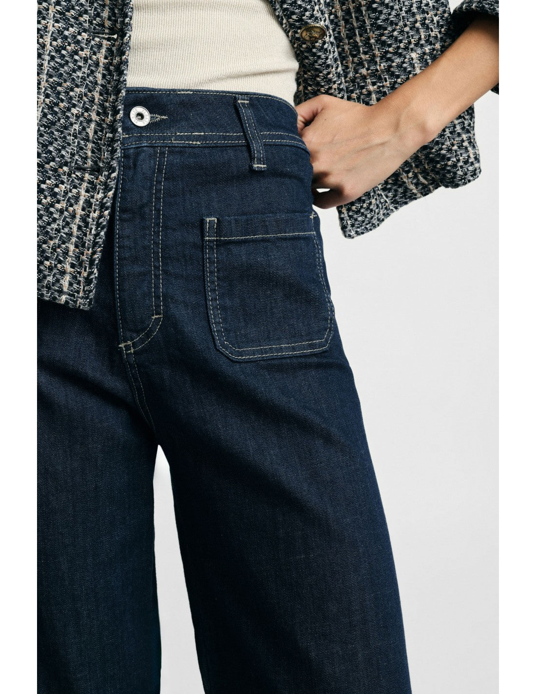 Jean évasé taille haute à poches plaquées - Please