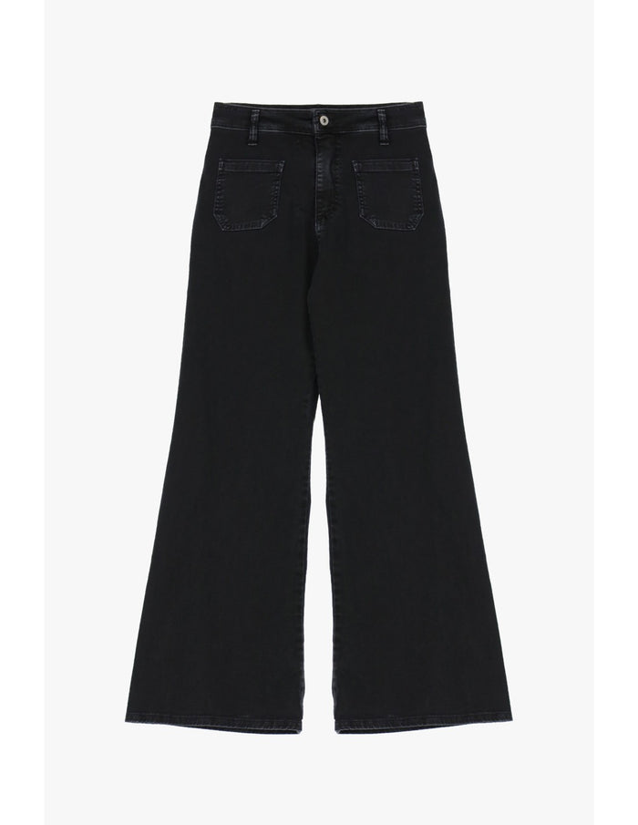 Jean évasé taille mi-haute Noir Please