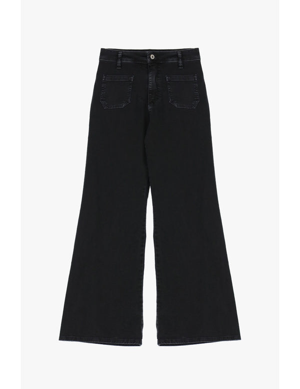 Jean évasé taille mi-haute Noir Please