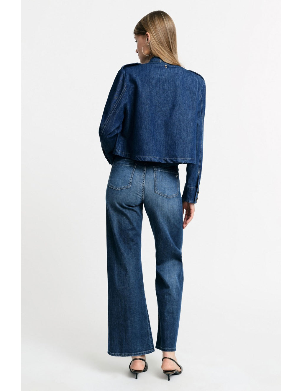 Jean flare taille haute à poches plaquées - Please