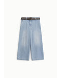 Jean jambe large avec ceinture en denim clair – Please Lyon