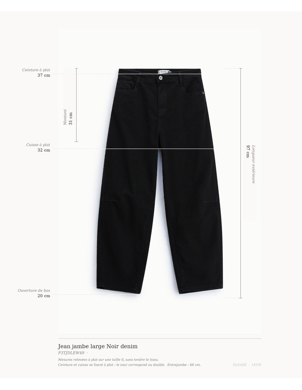 Jean jambe large Noir denim Please