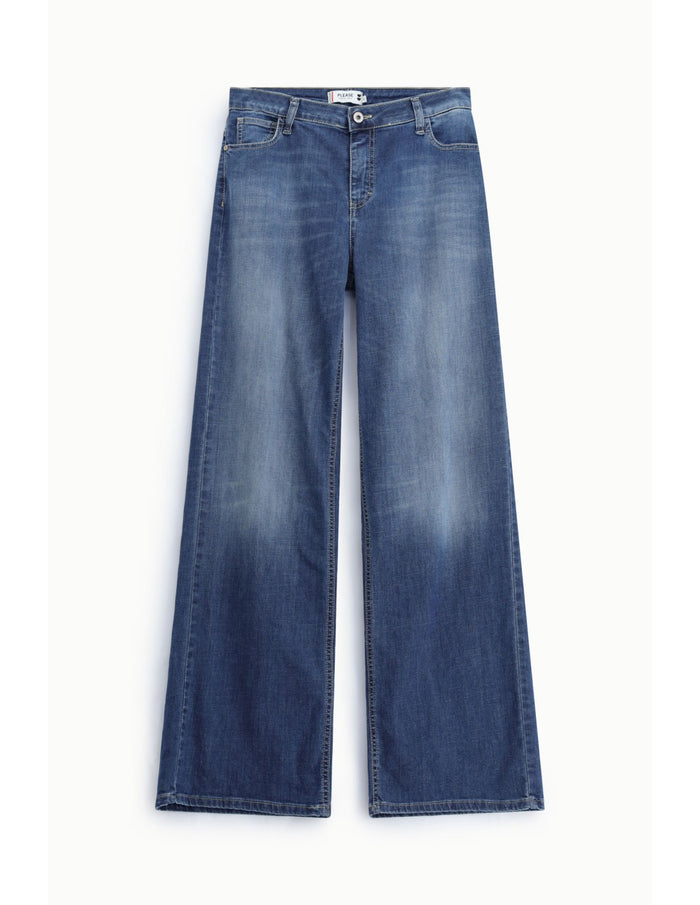 Jean jambe large taille normale Bleu Please