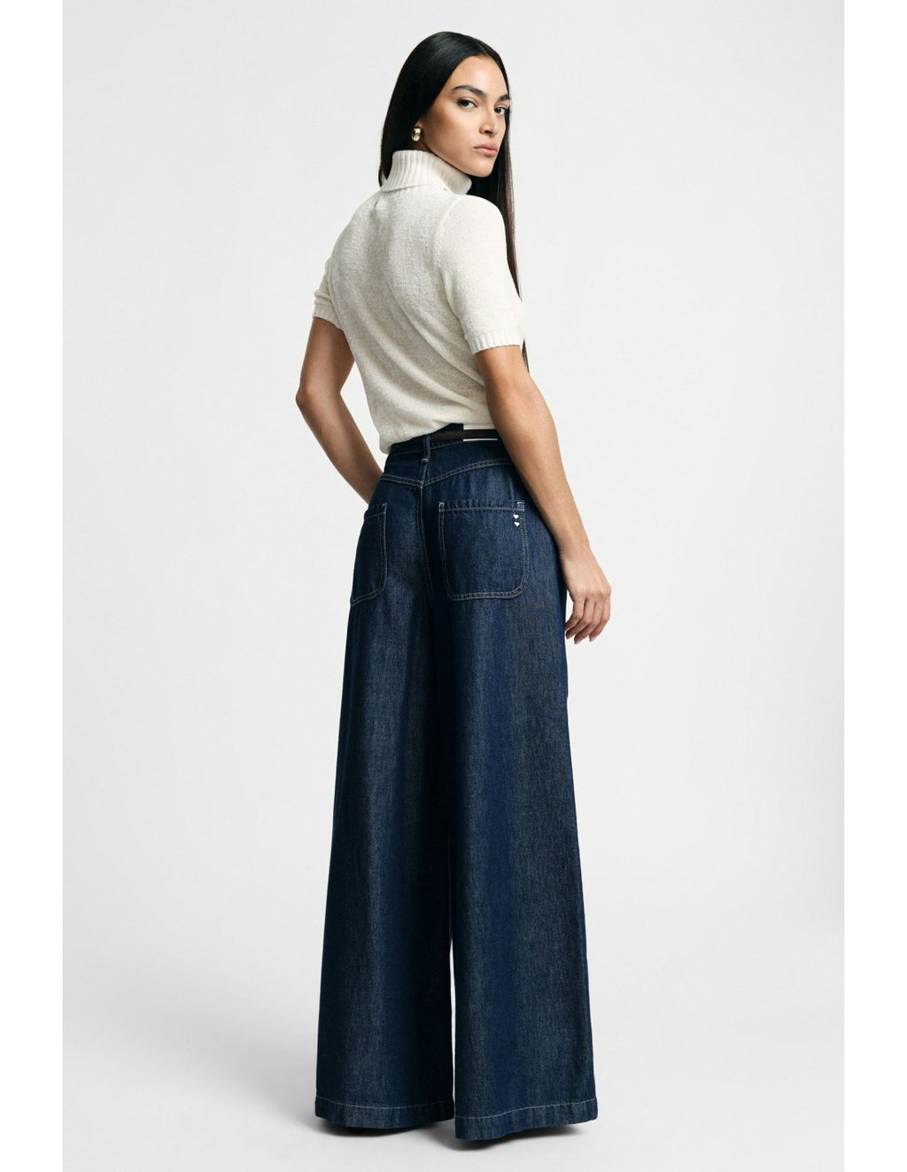 Jean jambe très large taille haute Please