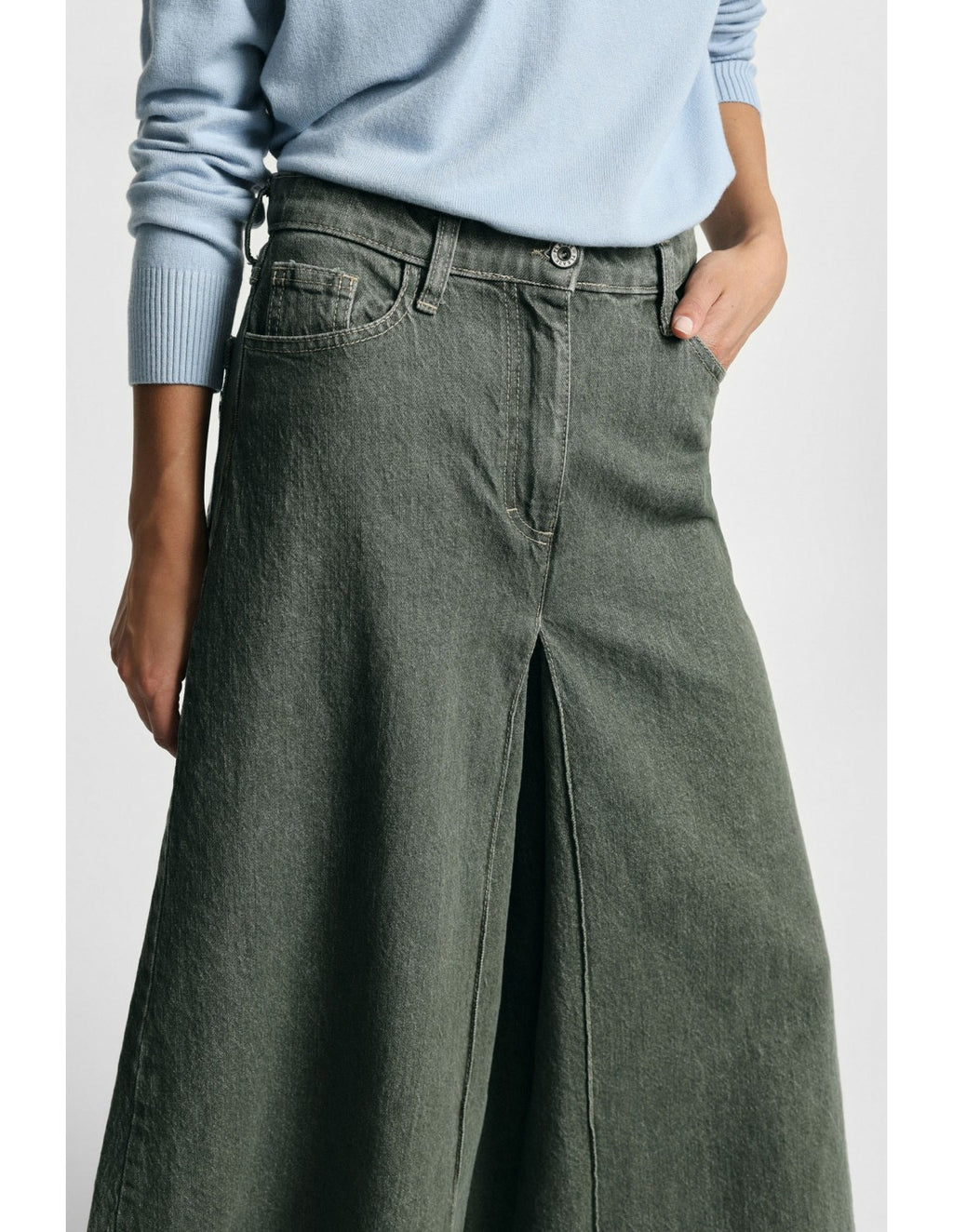 Jean palazzo jupe-culotte Kaki Please