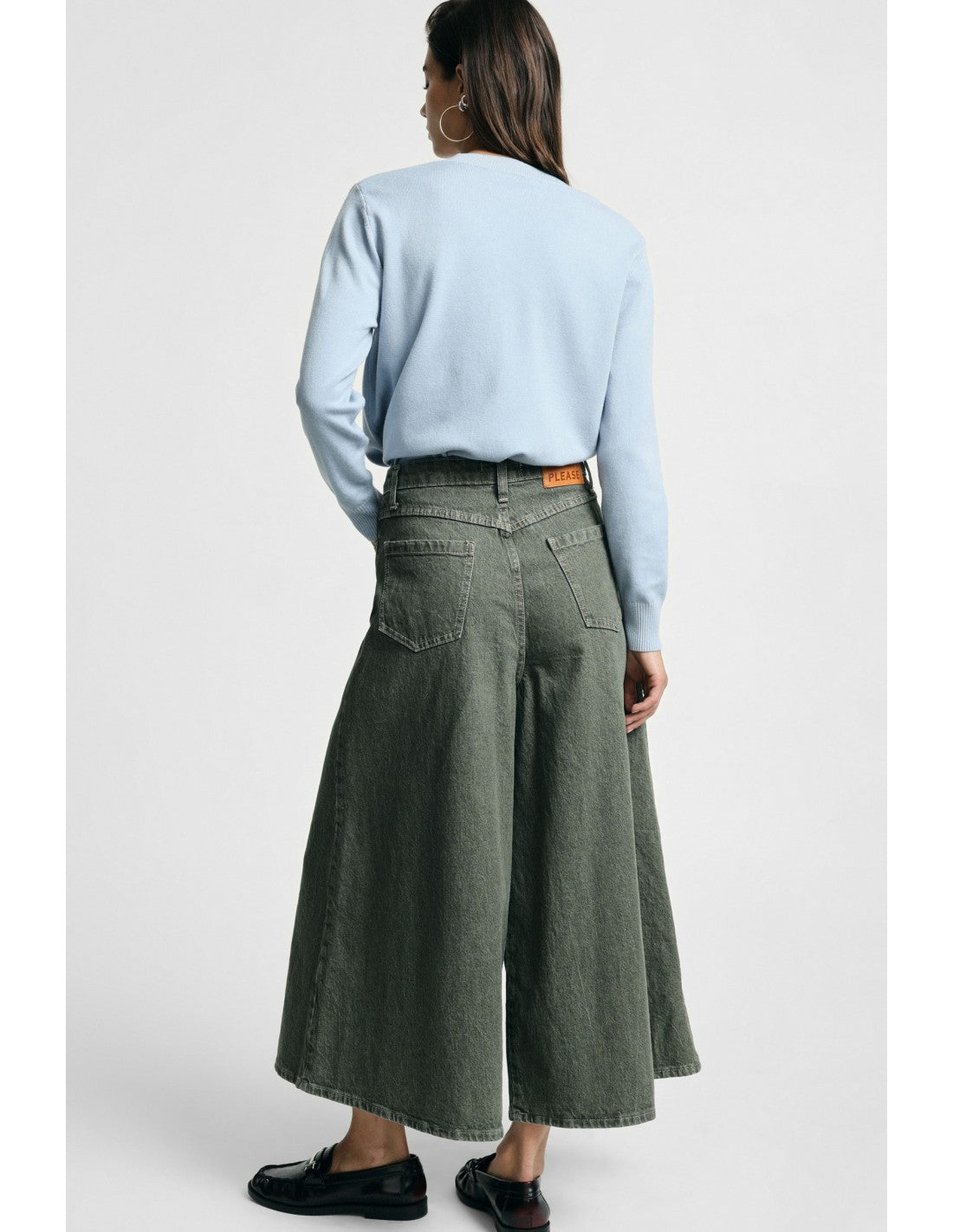 Jean palazzo jupe-culotte Kaki Please