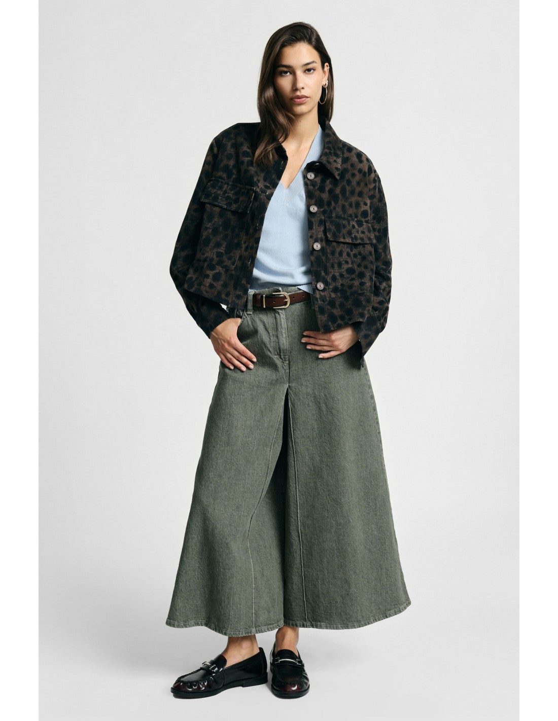 Jean palazzo jupe-culotte Kaki Please