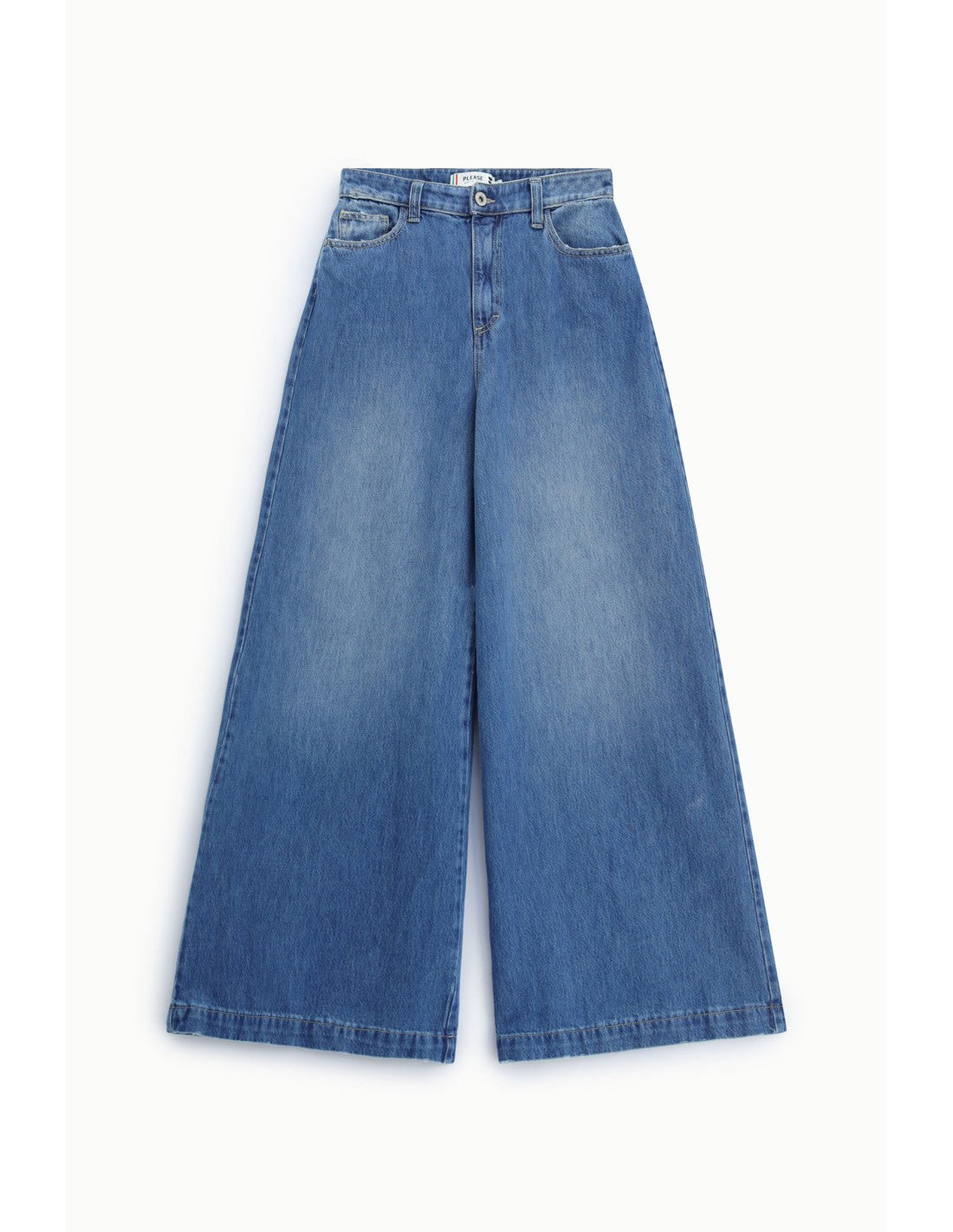 Jean taille haute jambe large en coton et TENCEL™ – Please Femme