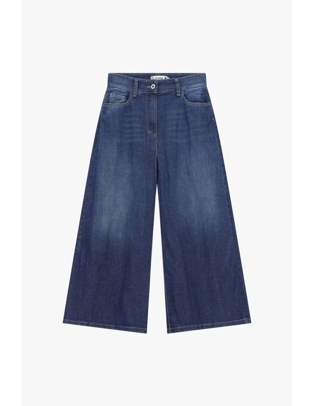 Jupe-culotte en denim jambe large Bleu denim Please
