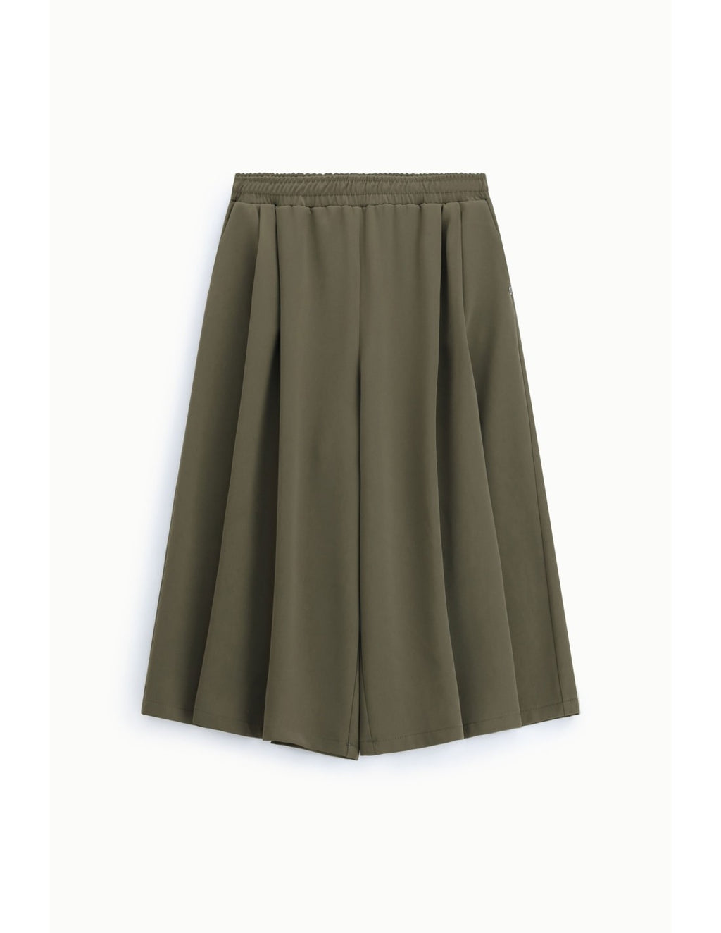 Jupe-culotte large plissée en crêpe Kaki Please