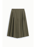 Jupe-culotte large plissée en crêpe Kaki Please