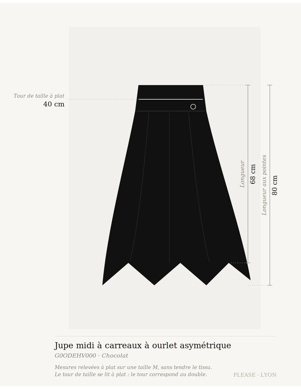 Jupe midi à carreaux à ourlet asymétrique – Please Femme