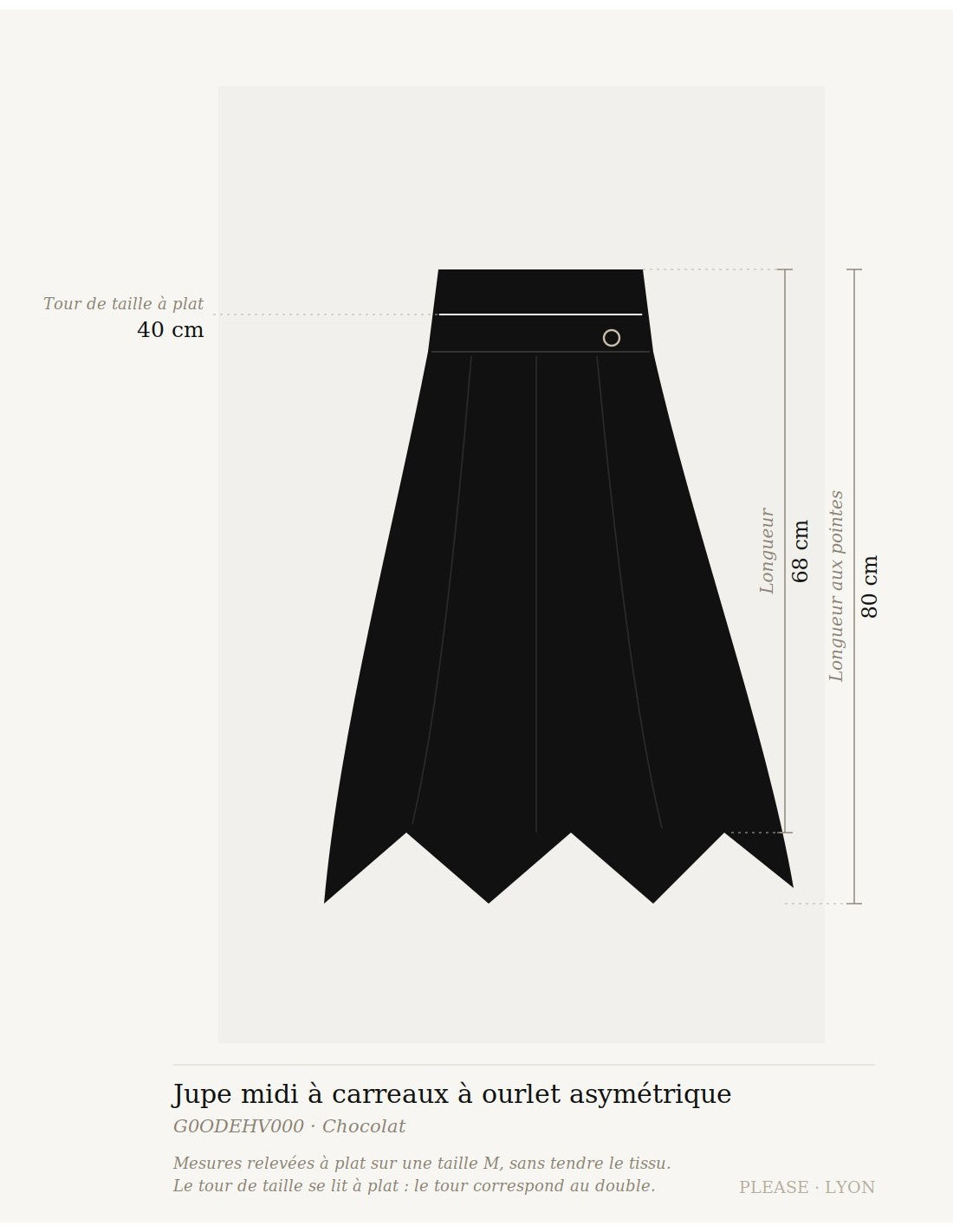 Jupe midi à carreaux à ourlet asymétrique – Please Femme