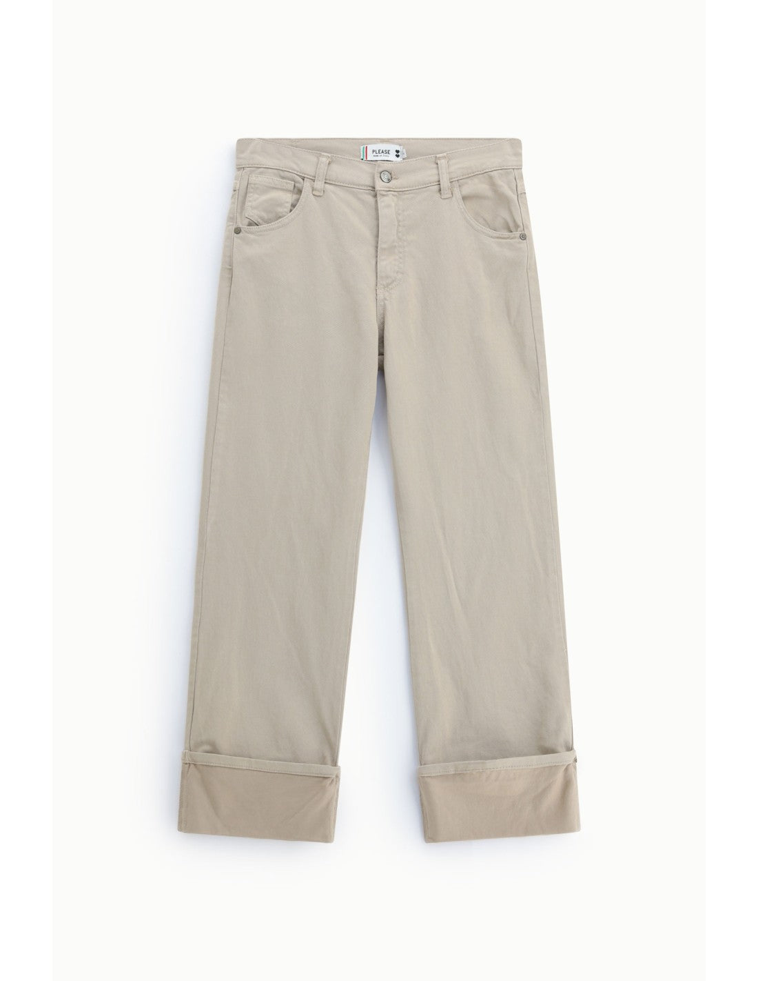 Pantalon 5 poches à grand revers Please
