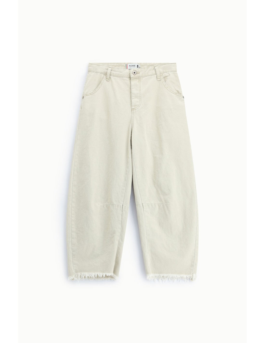 Pantalon balloon 3/4 ourlet effiloché Please