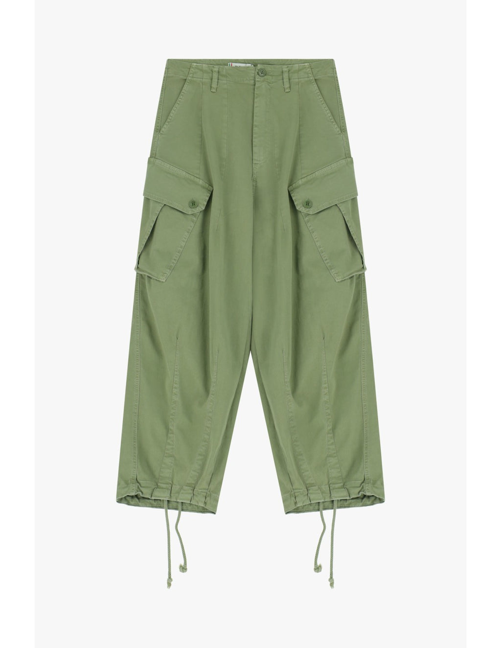 Pantalon cargo à cordons Vert olive Please