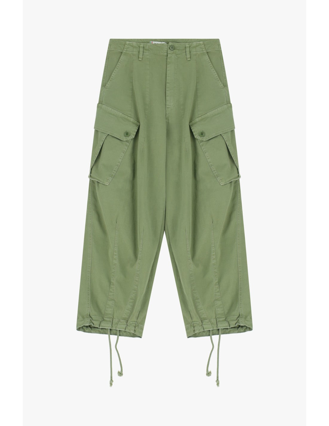 Pantalon cargo à cordons Vert olive Please