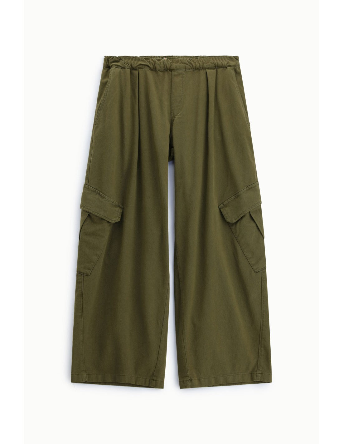 Pantalon cargo taille élastiquée Kaki chaud Please