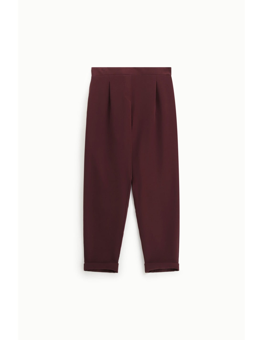 Pantalon carotte à pinces bas à revers Bordeaux Please