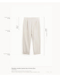 Pantalon carotte à pinces bas à revers Écru Please