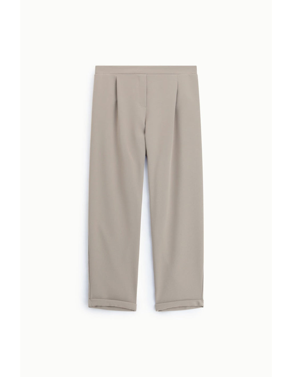 Pantalon carotte à pinces bas à revers Taupe Please