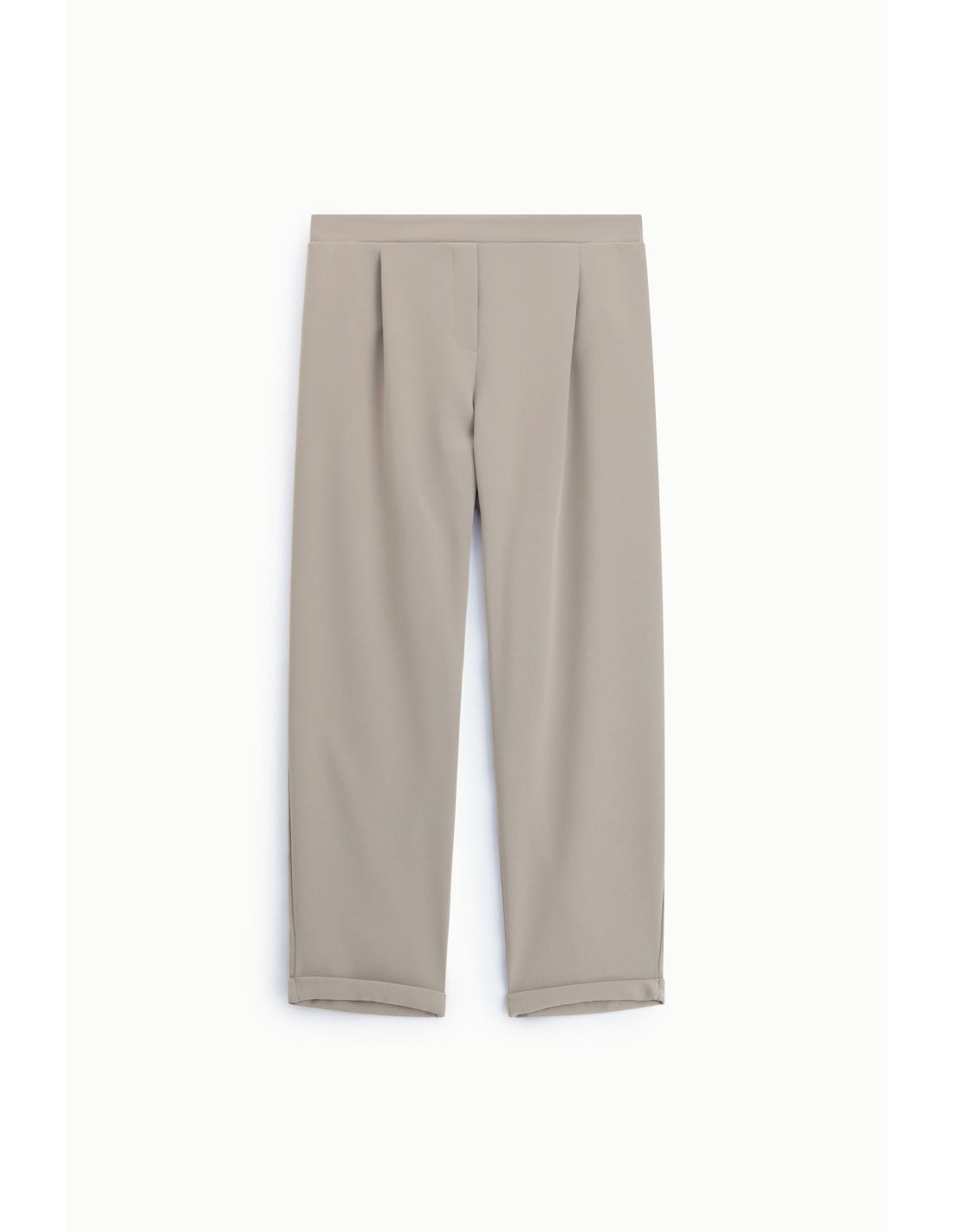 Pantalon carotte à pinces bas à revers Taupe Please