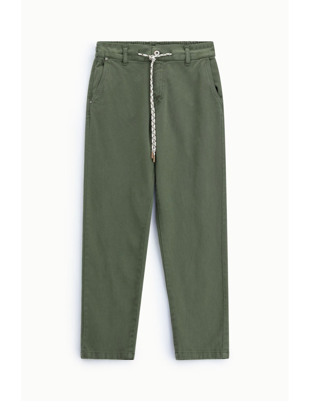 Pantalon droit à revers Vert kaki Please