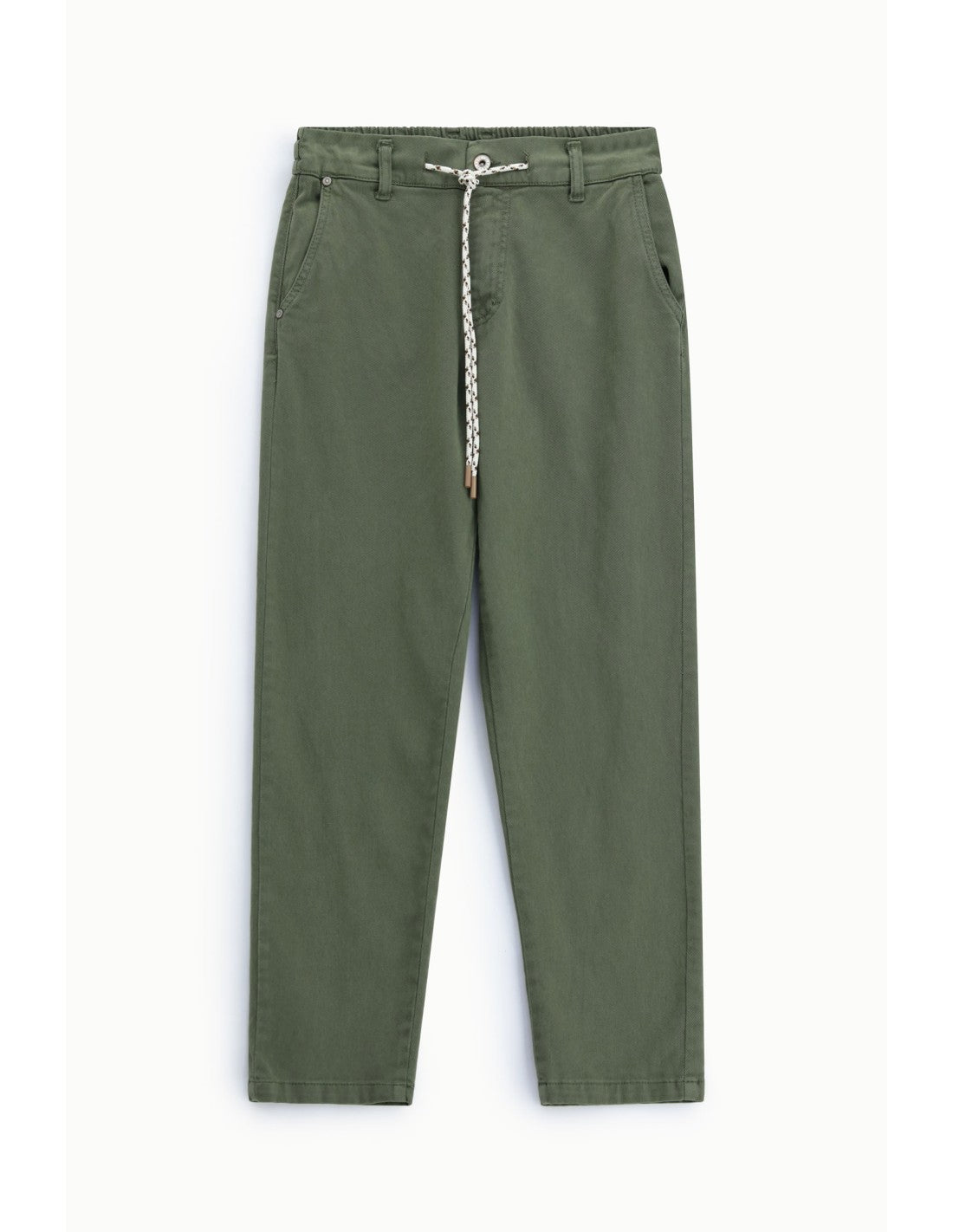 Pantalon droit à revers Vert kaki Please