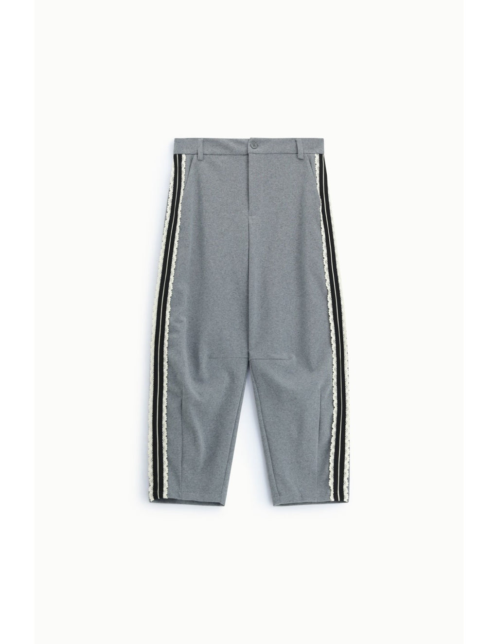 Pantalon fuselé bandes latérales Gris chiné Please