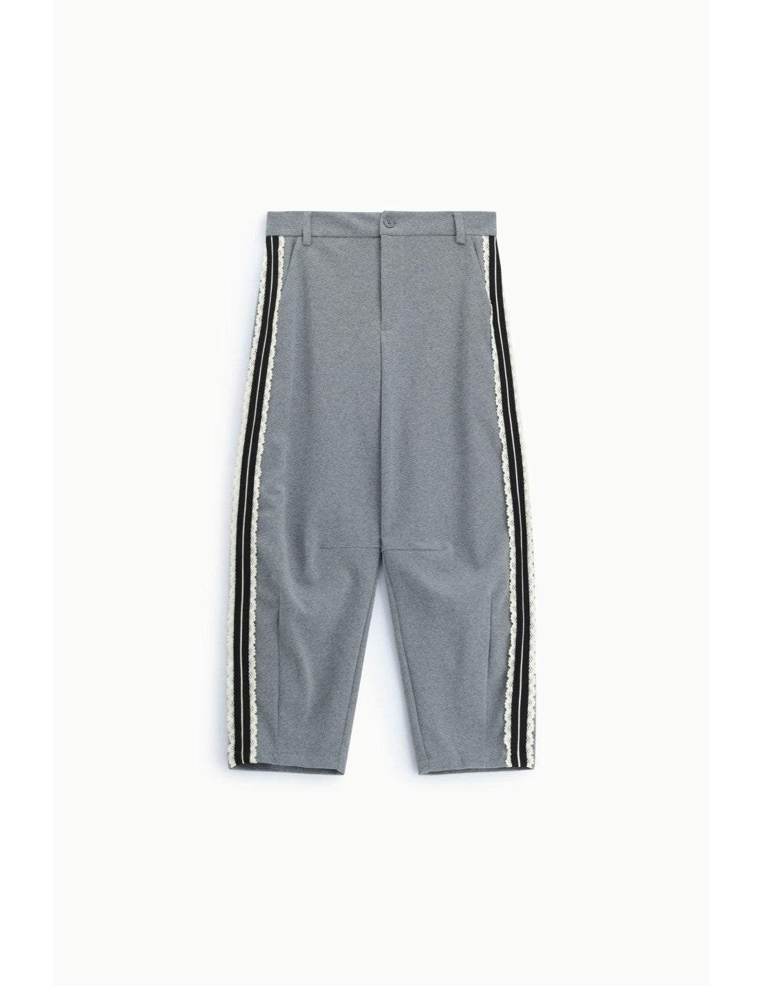 Pantalon fuselé bandes latérales Gris chiné Please